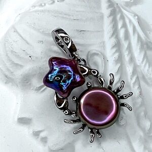 🔥🦀 Handmade Freshwater Premium Blueberry 🫐 Coin Star⭐️ Pearl Crab 🦀 Pendant